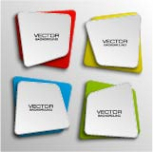 وکتور تکست باکس با خطوط شکسته دور گرد آبی و قرمز و زرد و سبز